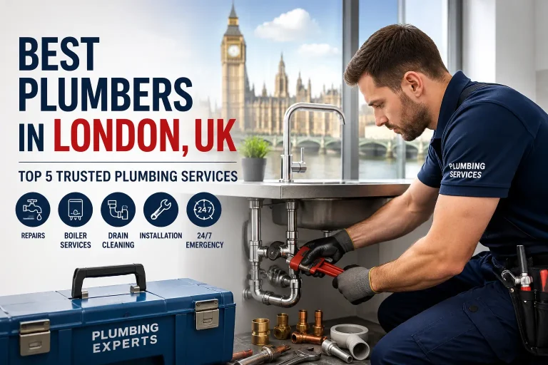 Professional plumber repairing kitchen sink in London UK